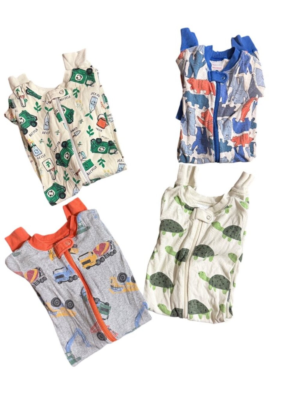 Hanna Andersson Baby Sleeper Lot Of 4 Organic Cotton Zipper Pajamas Size 18-24M